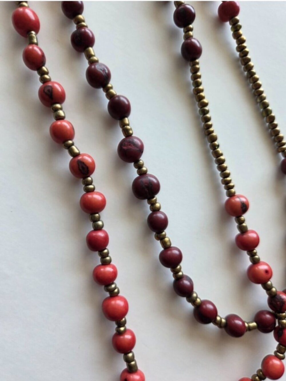 Double-Strand Pink Beaded Necklace with Gold Accent Beads - Stitch Fix